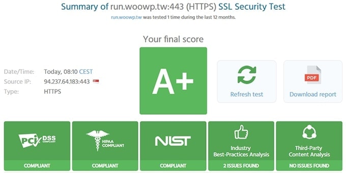 ImmuniWeb SSL A+